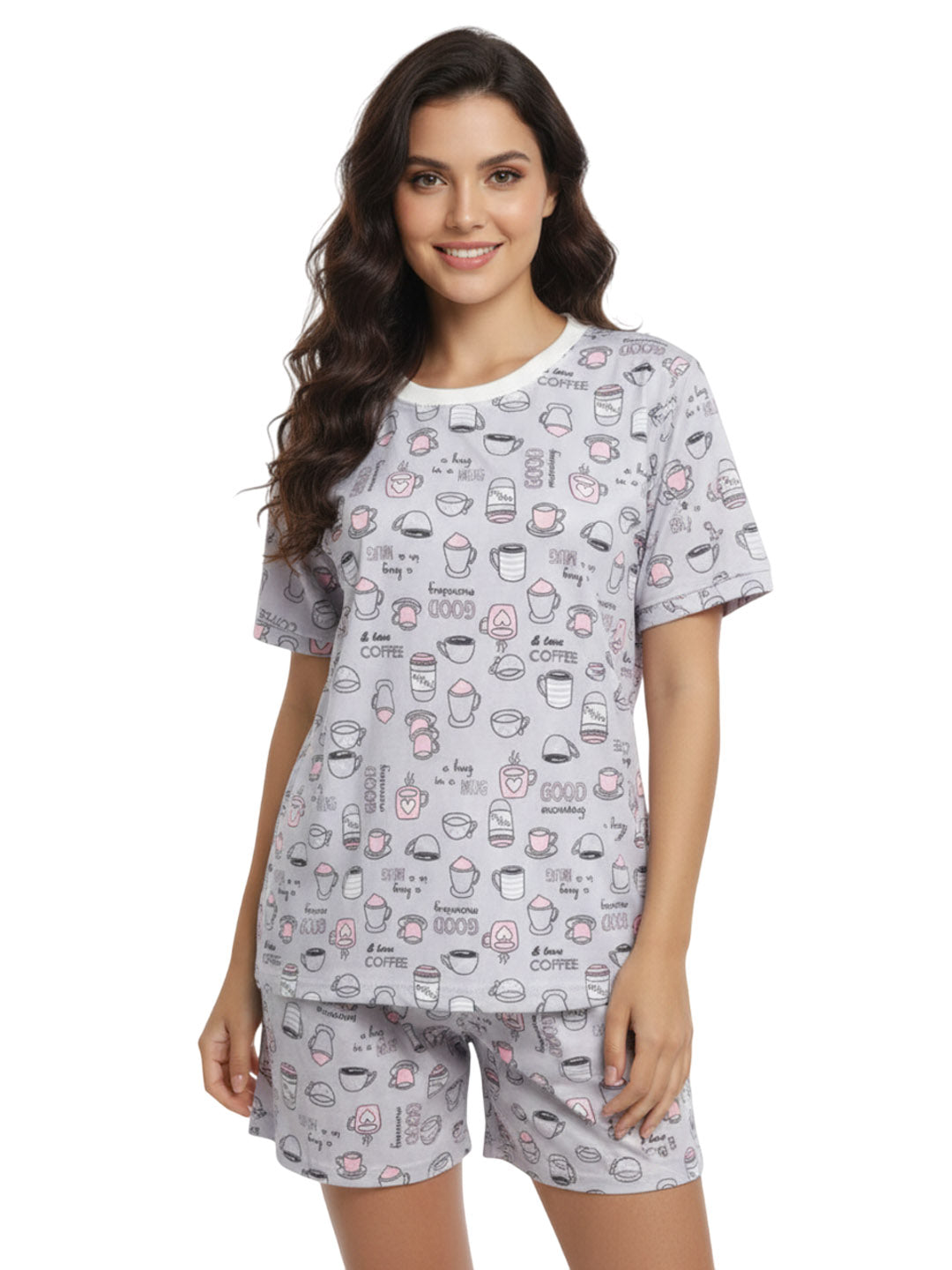 Cozy Gray Print Nightwear