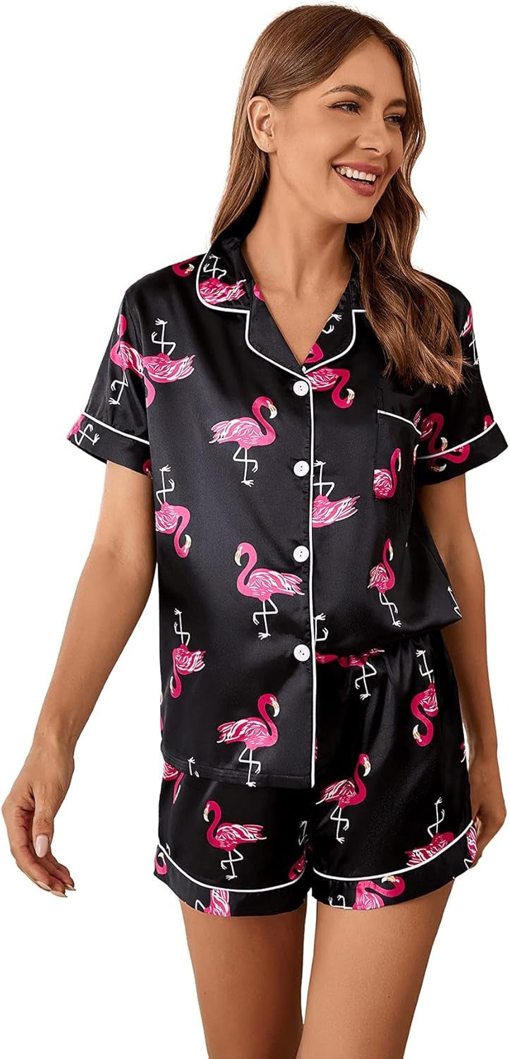 Flamingo Print Night Suit