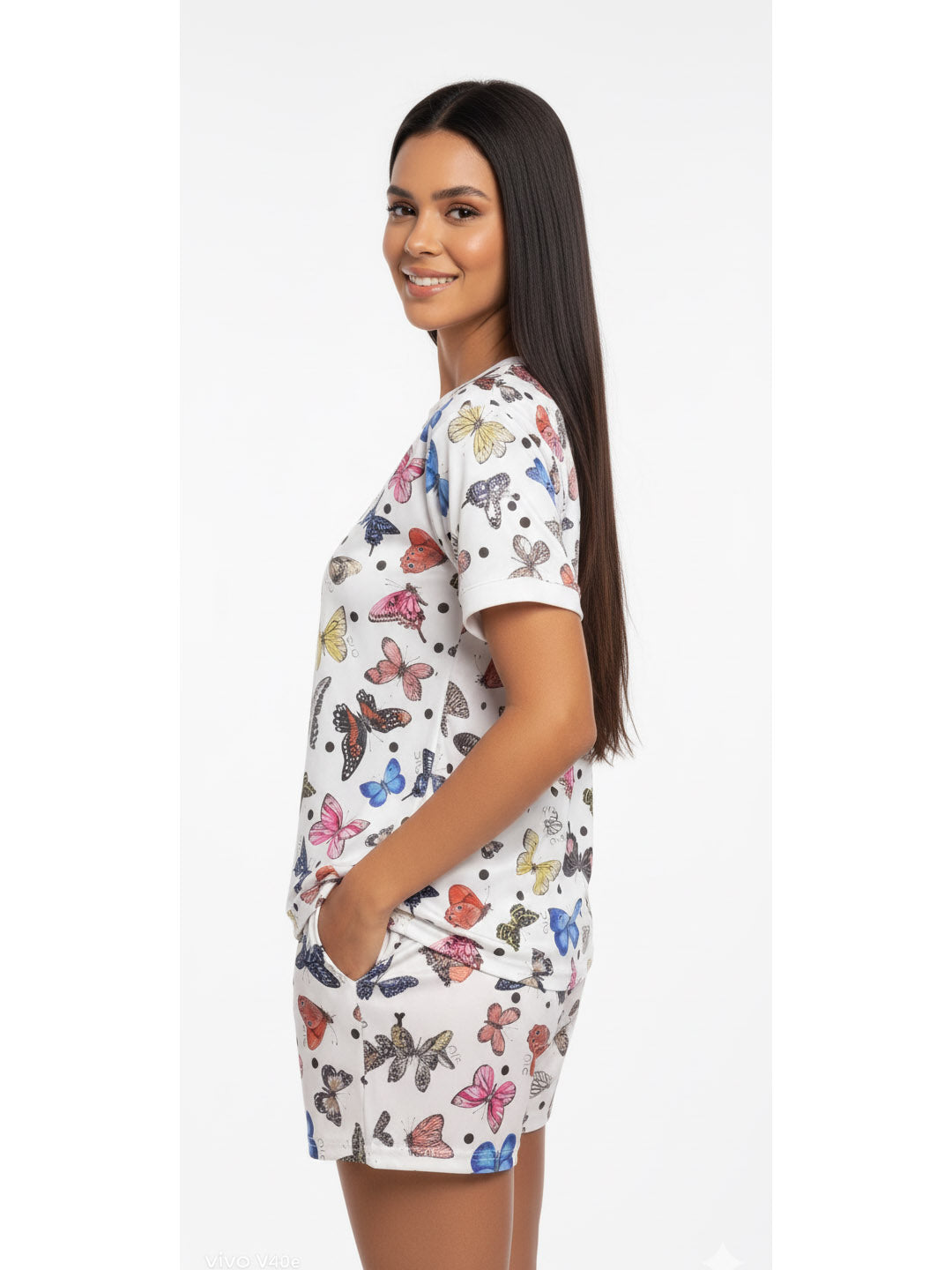 Butterfly Print Women’s Cotton Sleepwear Set