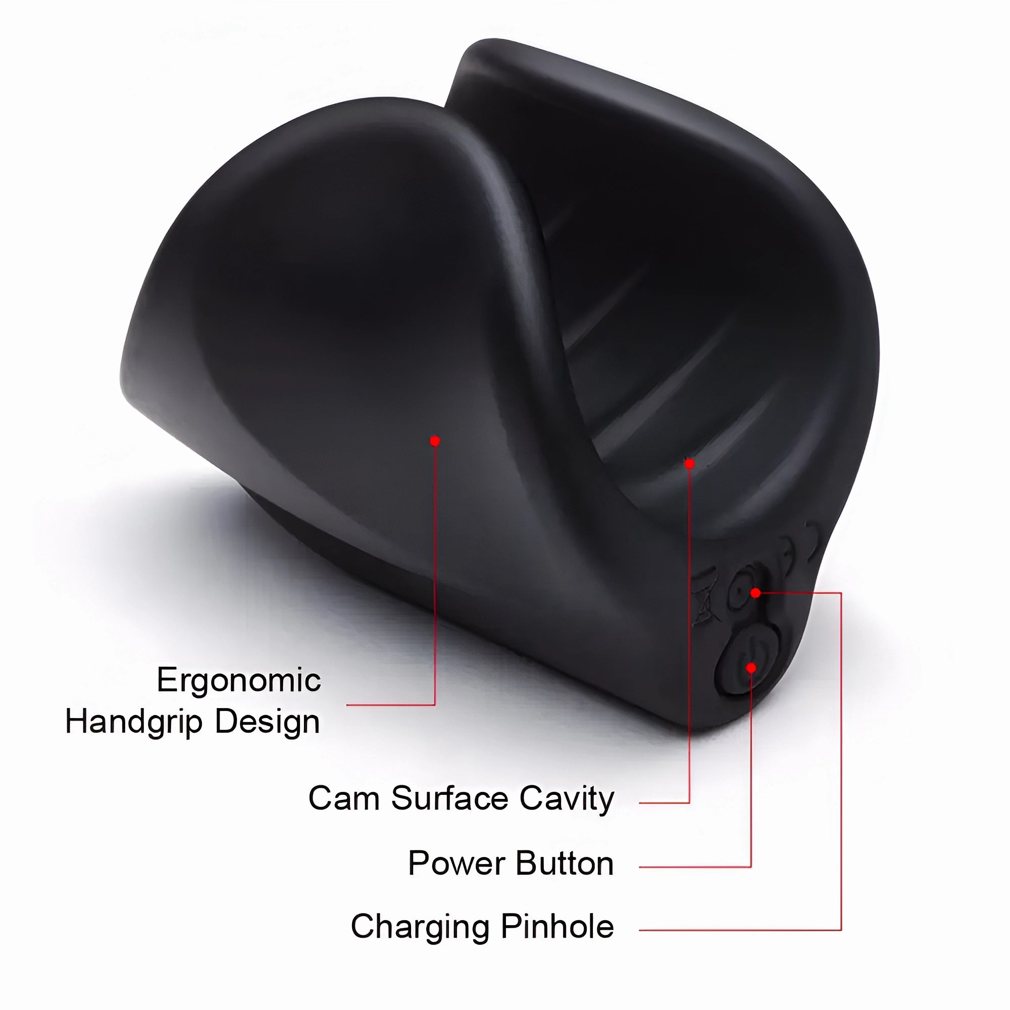 Black silicone men’s stroker with spiral textured design